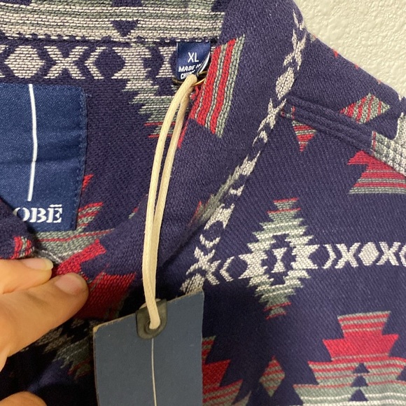 OOBE Mens Geometric Patterned Button-Up Shirt, Long Sleeve Cotton Shirt Size XL - Picture 3 of 10